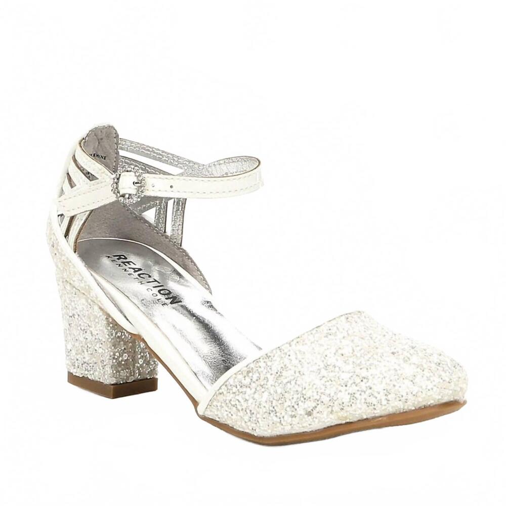 NEW KENNETH COLE girl's sarah shine pump in white
